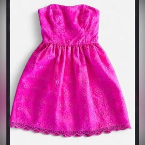 Lilly Pulitzer Saavy Organza Floral Strapless Mini Dress-Size 0-like new